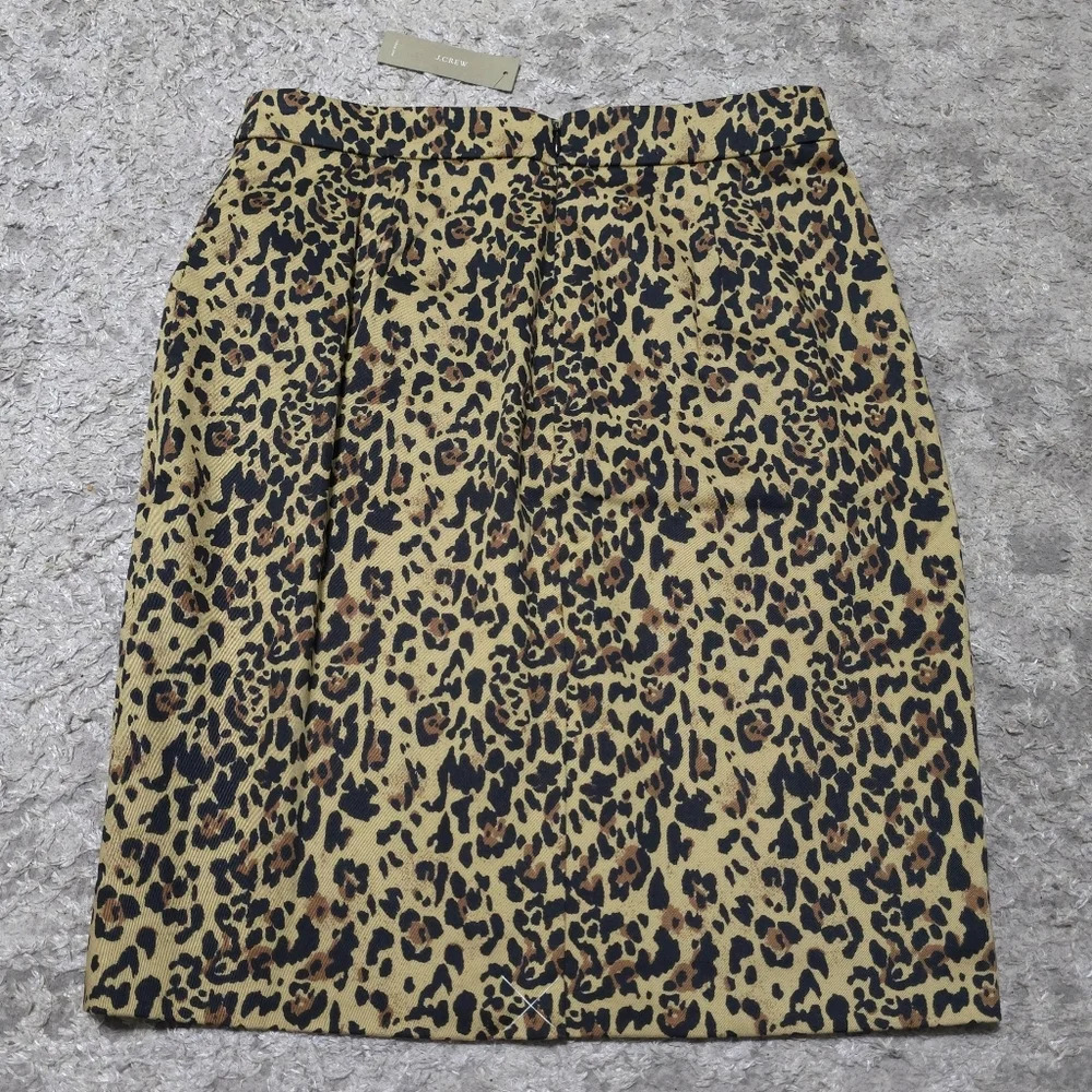J CREW No. 2 Pencil Skirt in Leopard Print Bi-stretch Cotton Elastane, Lined, 2P - Picture 5 of 16